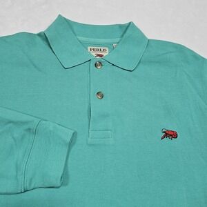 Perlis Polo Shirt Mens S Crawfish Polo Louisiana Long Sleeve Pique Waffle Cotton